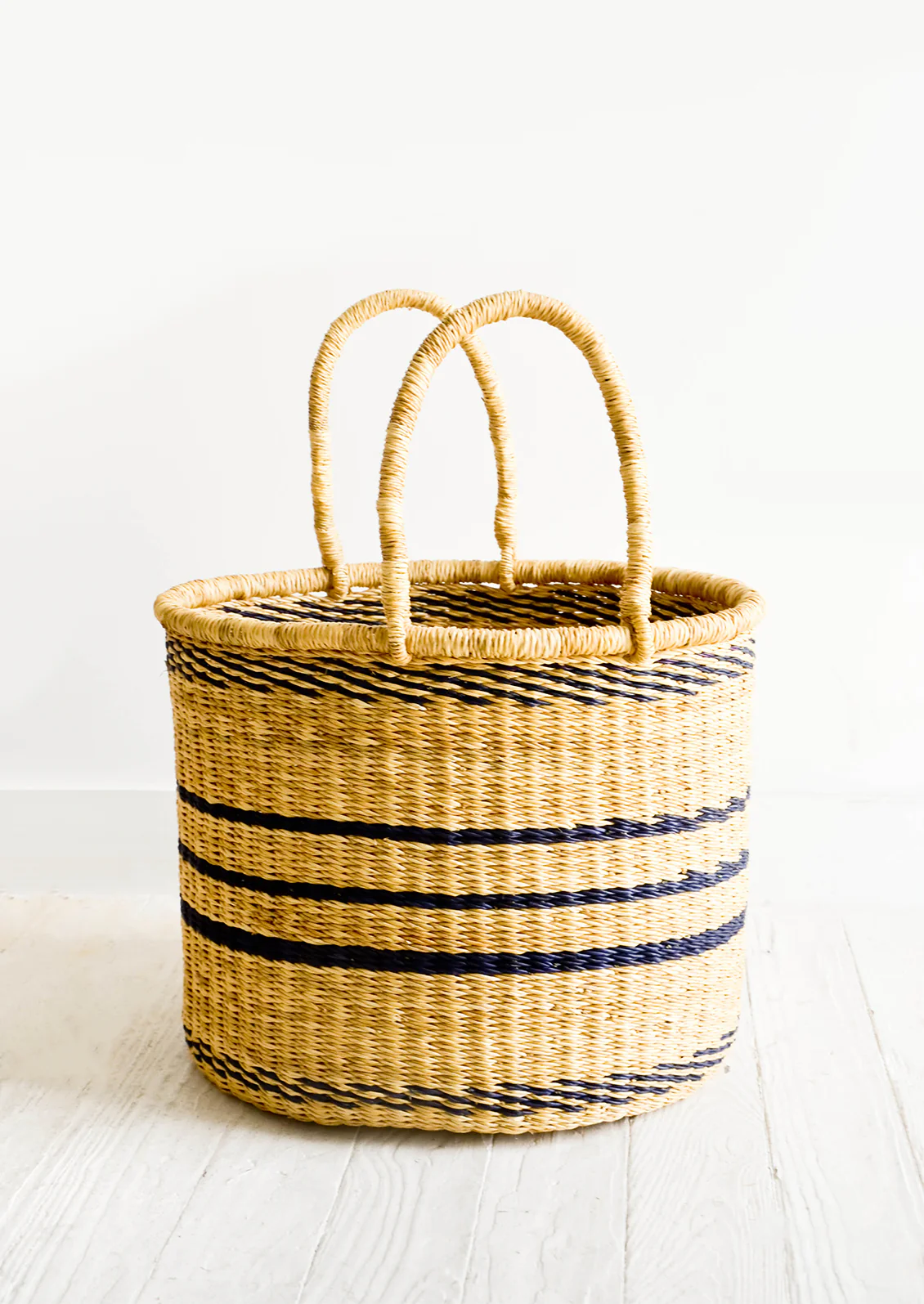 Striped Elephant Grass Basket - Image 2