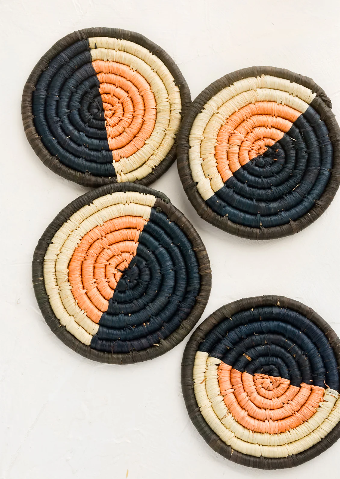 Sunset Raffia Coaster Set