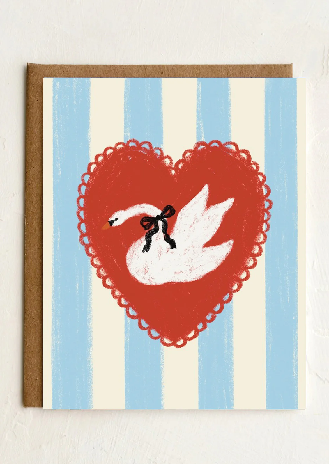 Swan Heart Blank Card