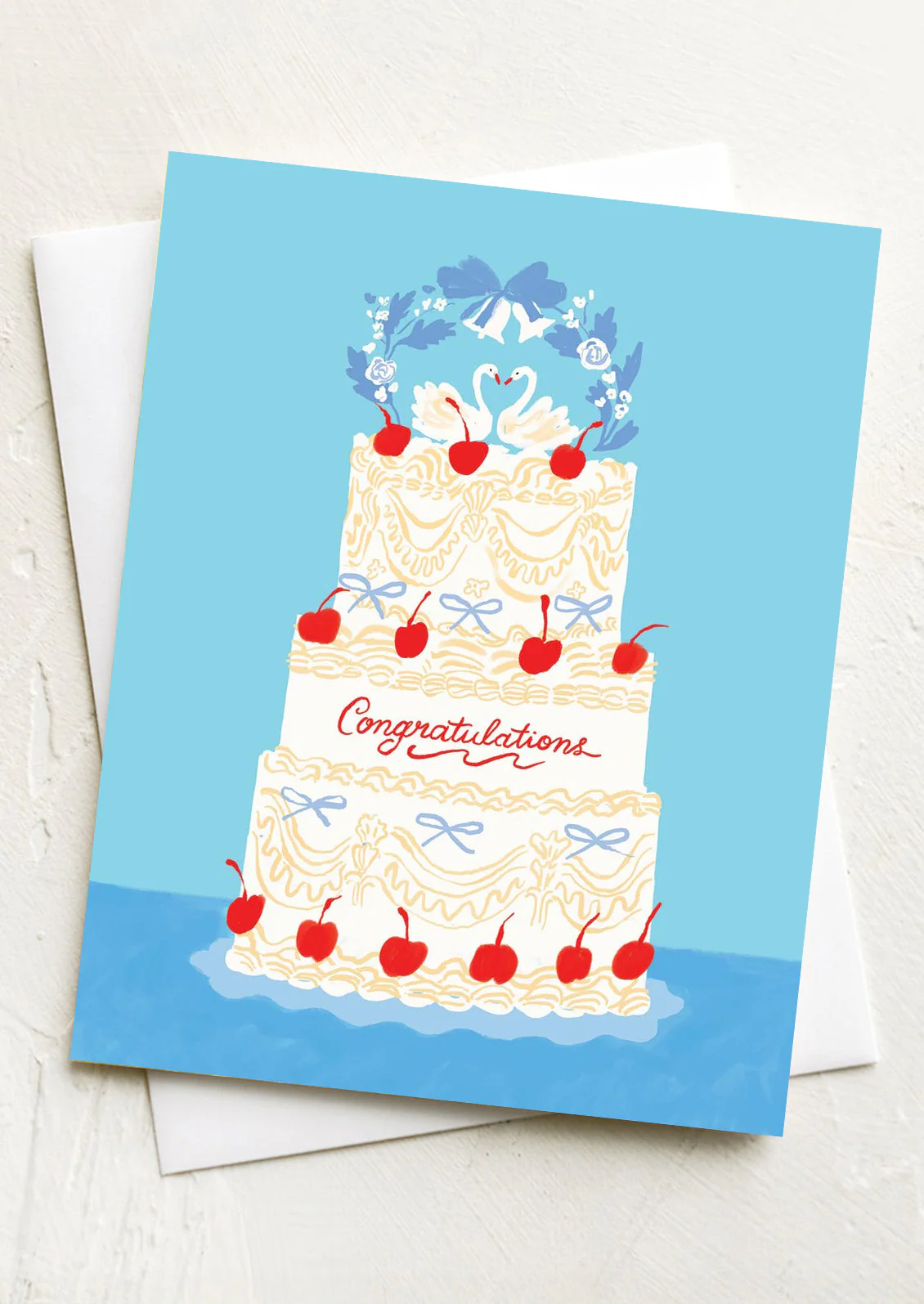 Swan Cake Congratulations Card