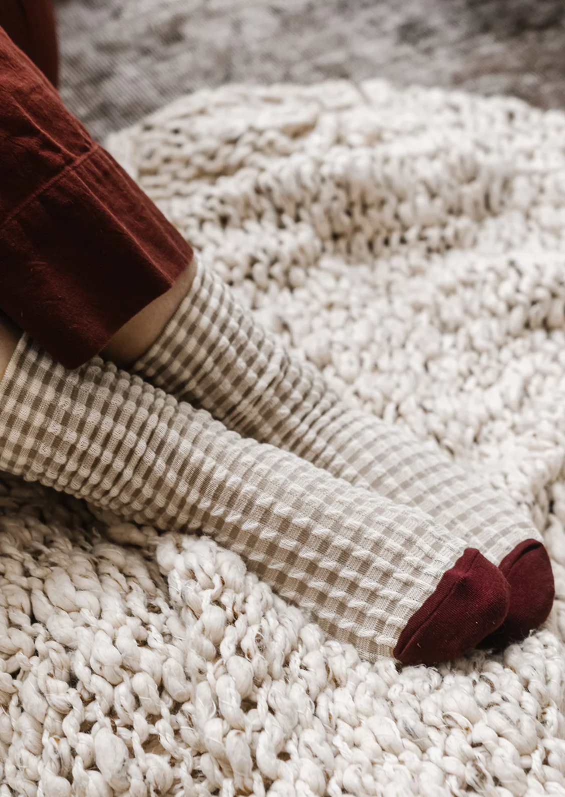 Textured Gingham Socks - Image 3