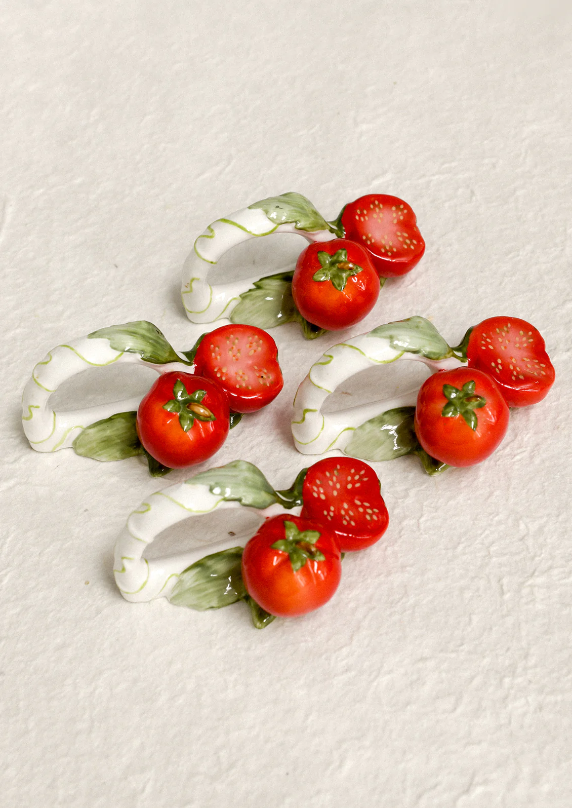 Tomato Ceramic Napkin Rings, Set of 4 - Image 4