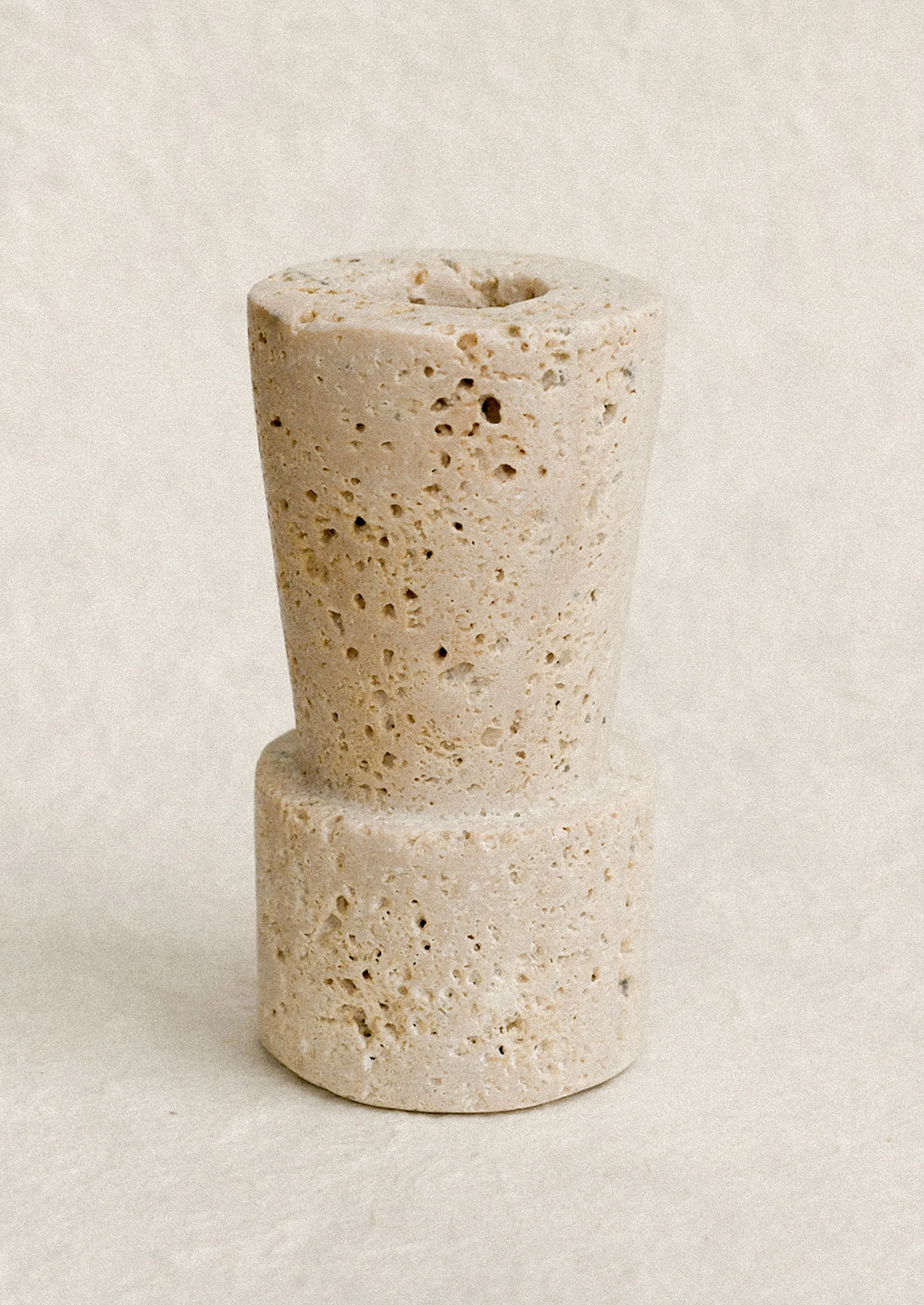 Tove Travertine Candle Holder - Image 3