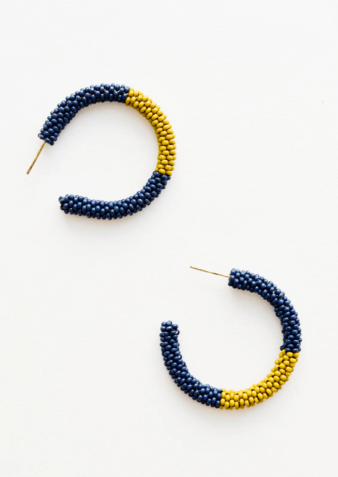 Two-Tone Beaded Hoop Earrings