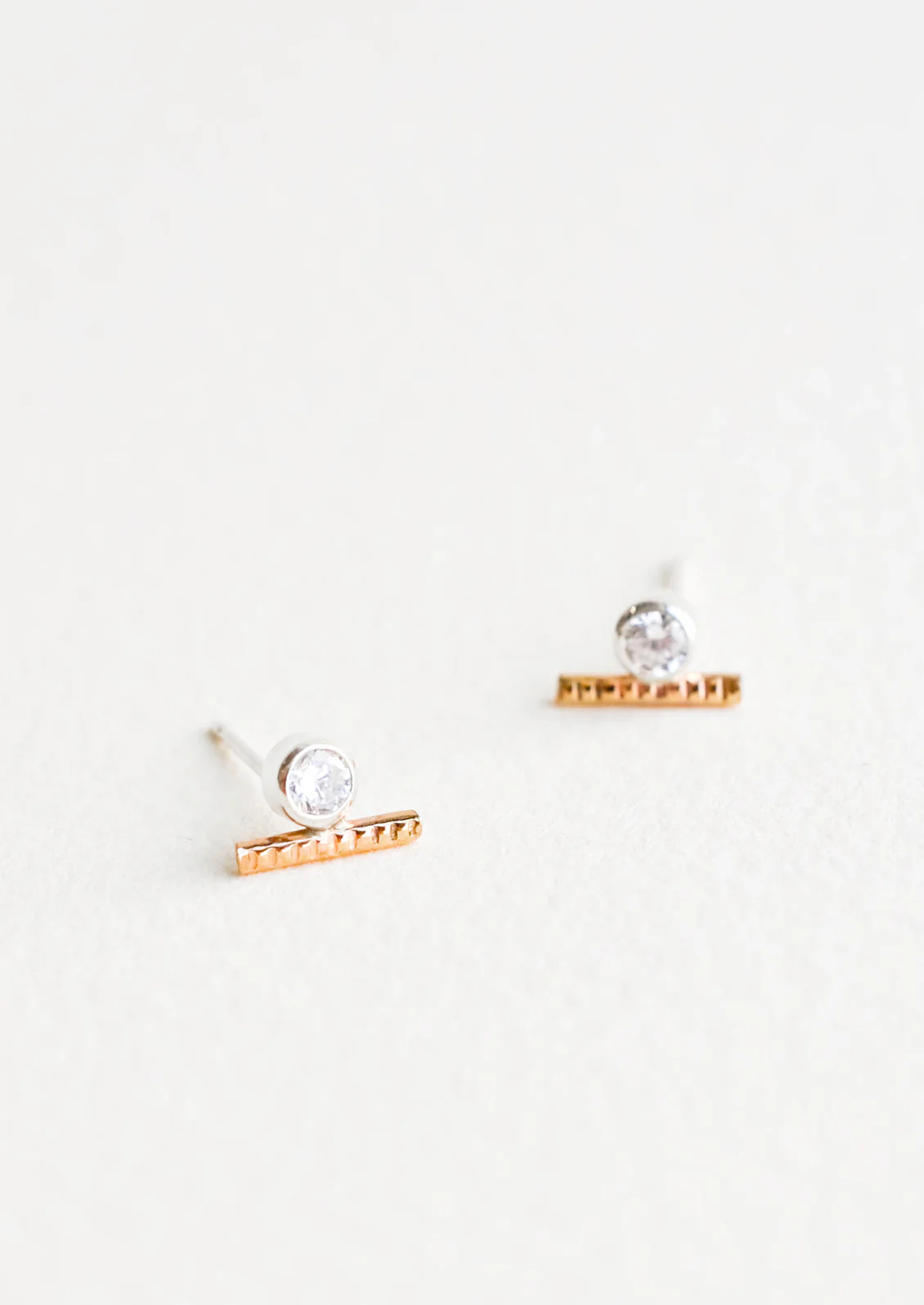 Two Tone Dot Stud Earrings