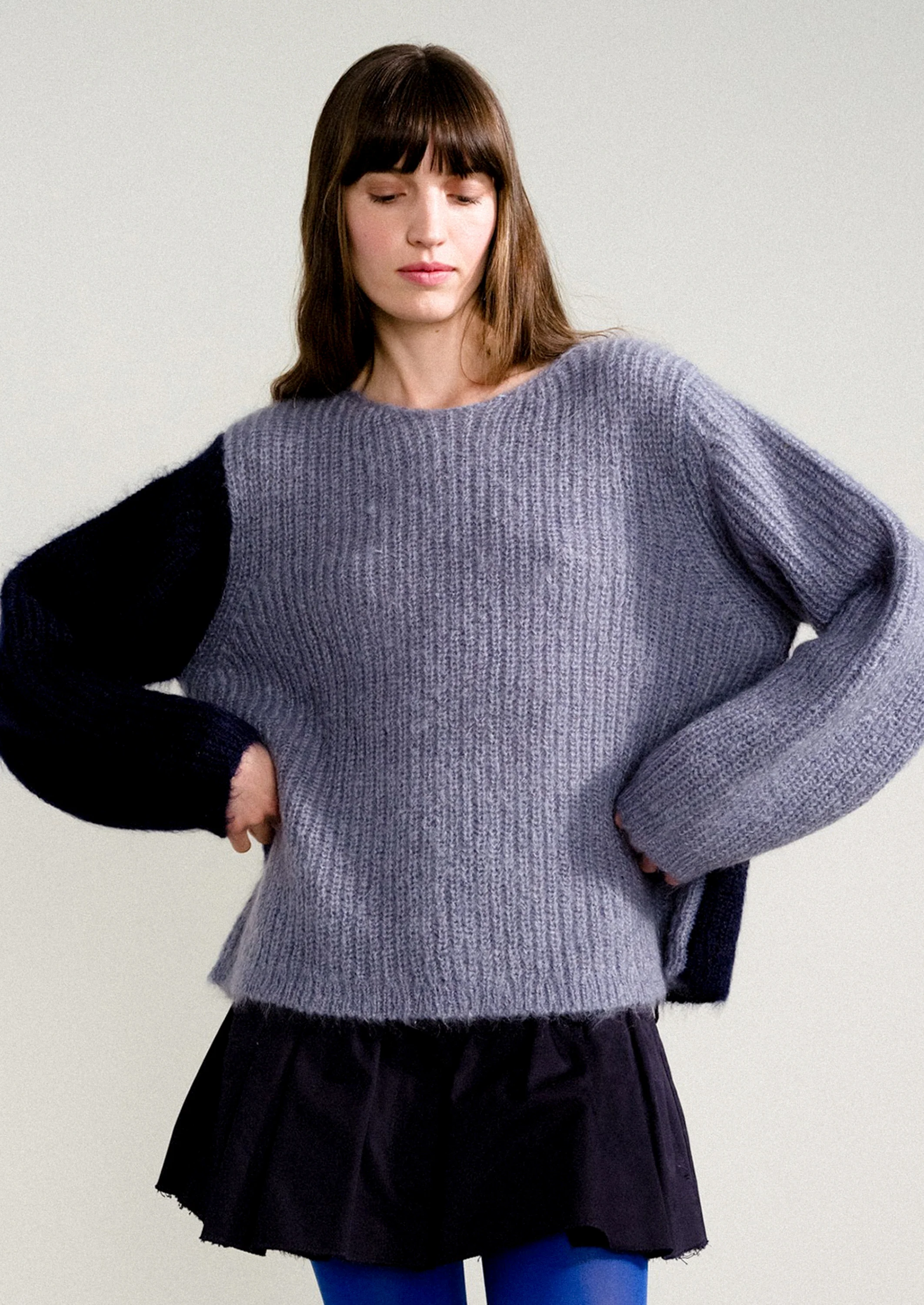 Two Tone Mohair Sweater - Image 4