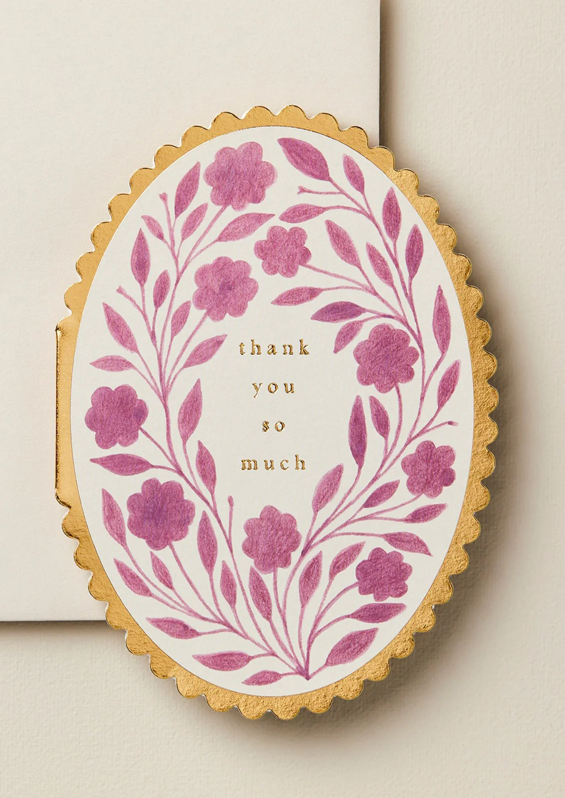 Violet Floral Thank You Card