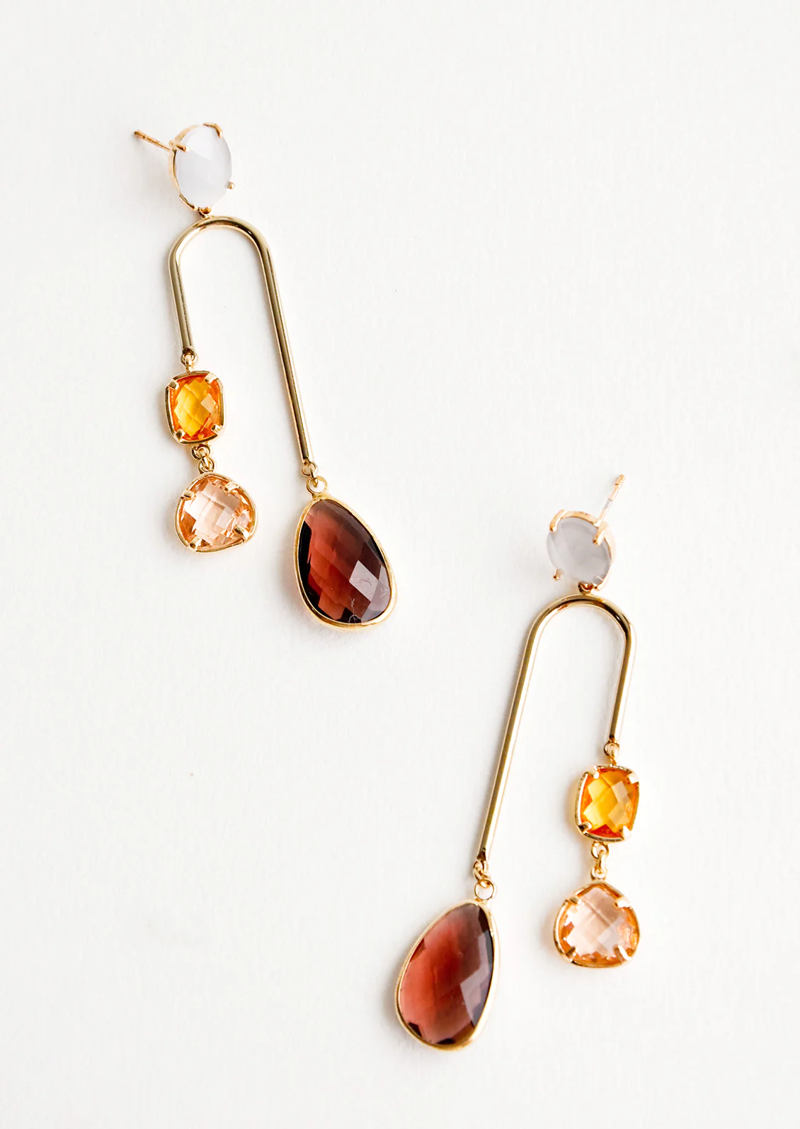 Rhubarb Gem Arch Earrings