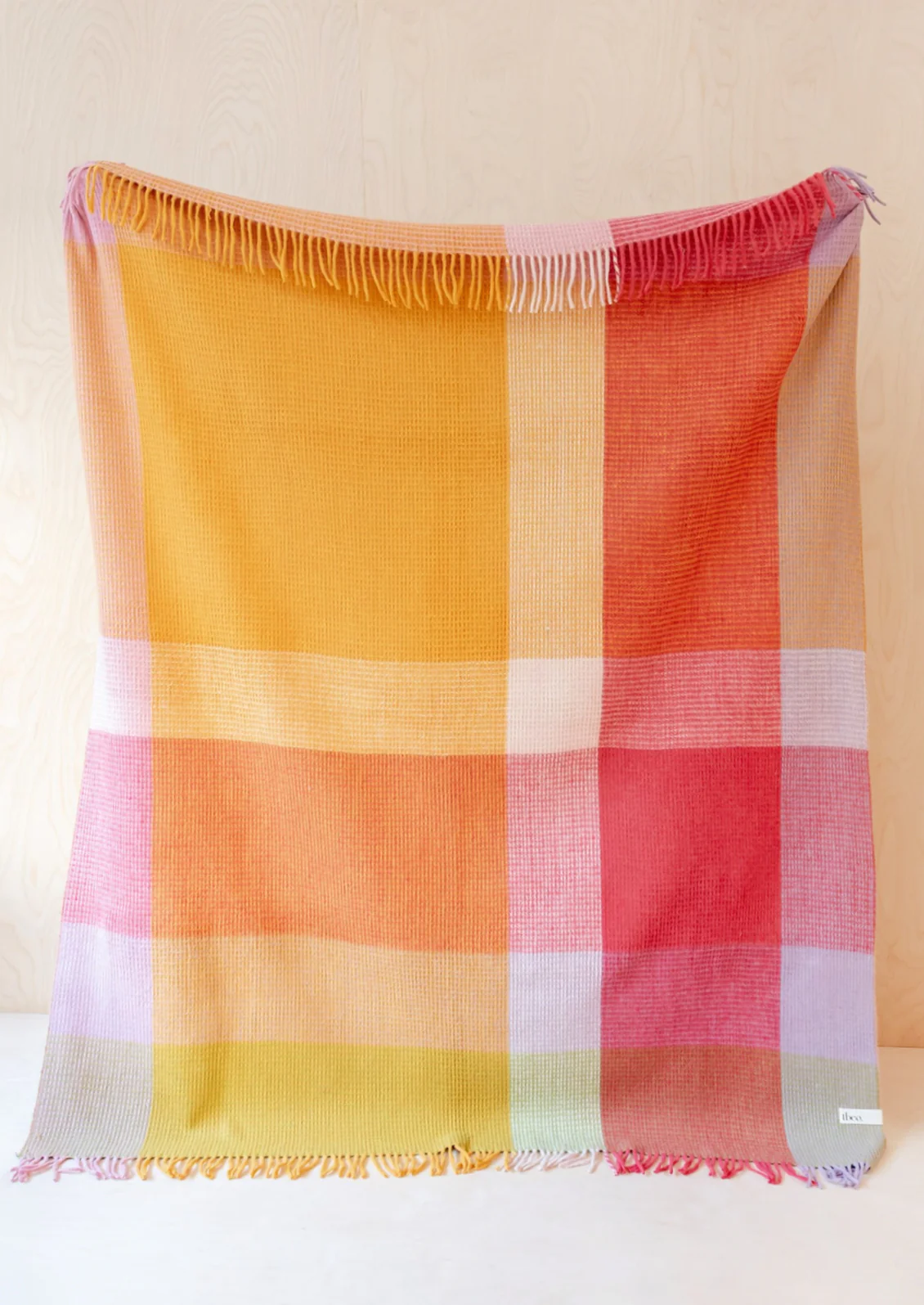 Waffled Block Check Wool Throw - Image 2