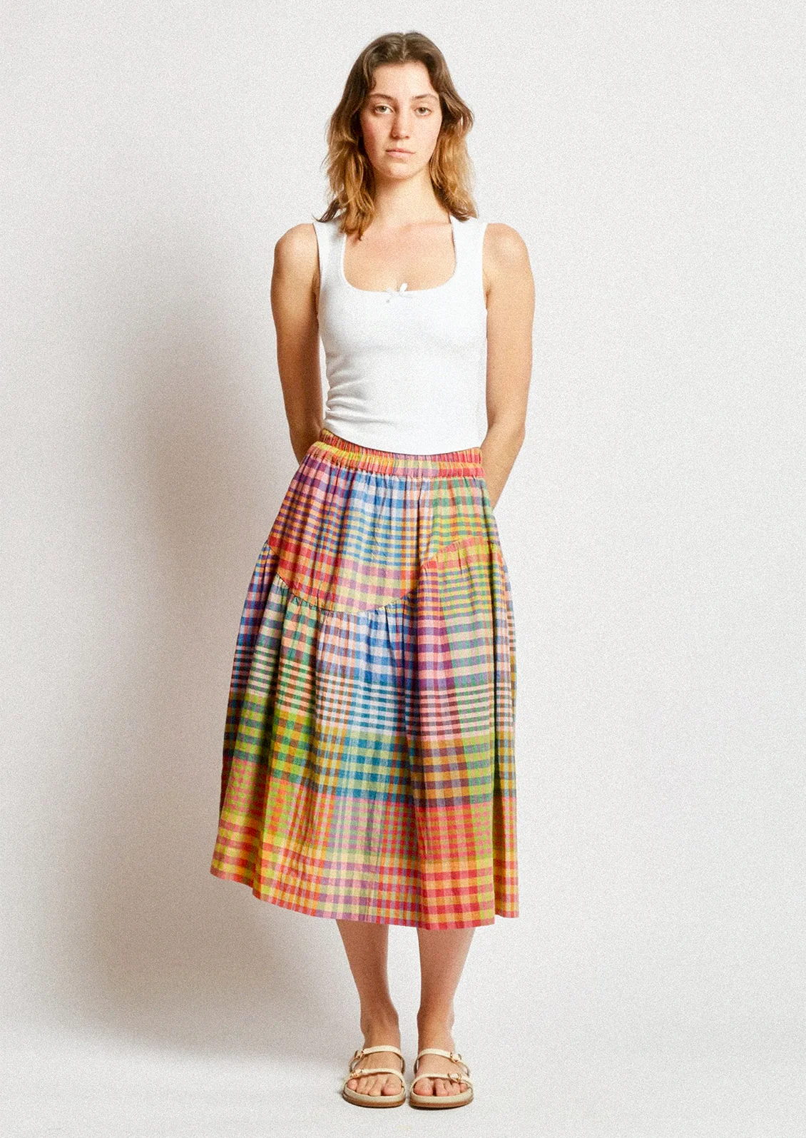 Wave Skirt in Postcard Chex - Image 2