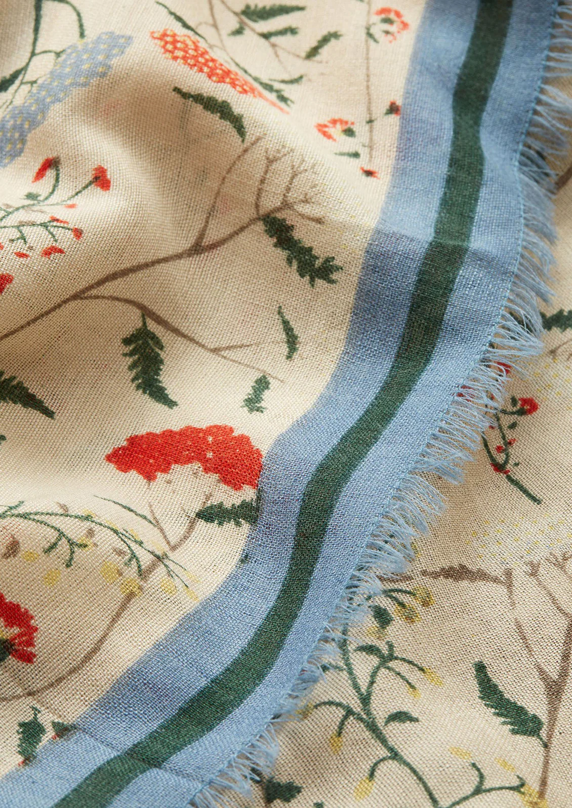 Wildflowers Wool-Silk Scarf - Image 3
