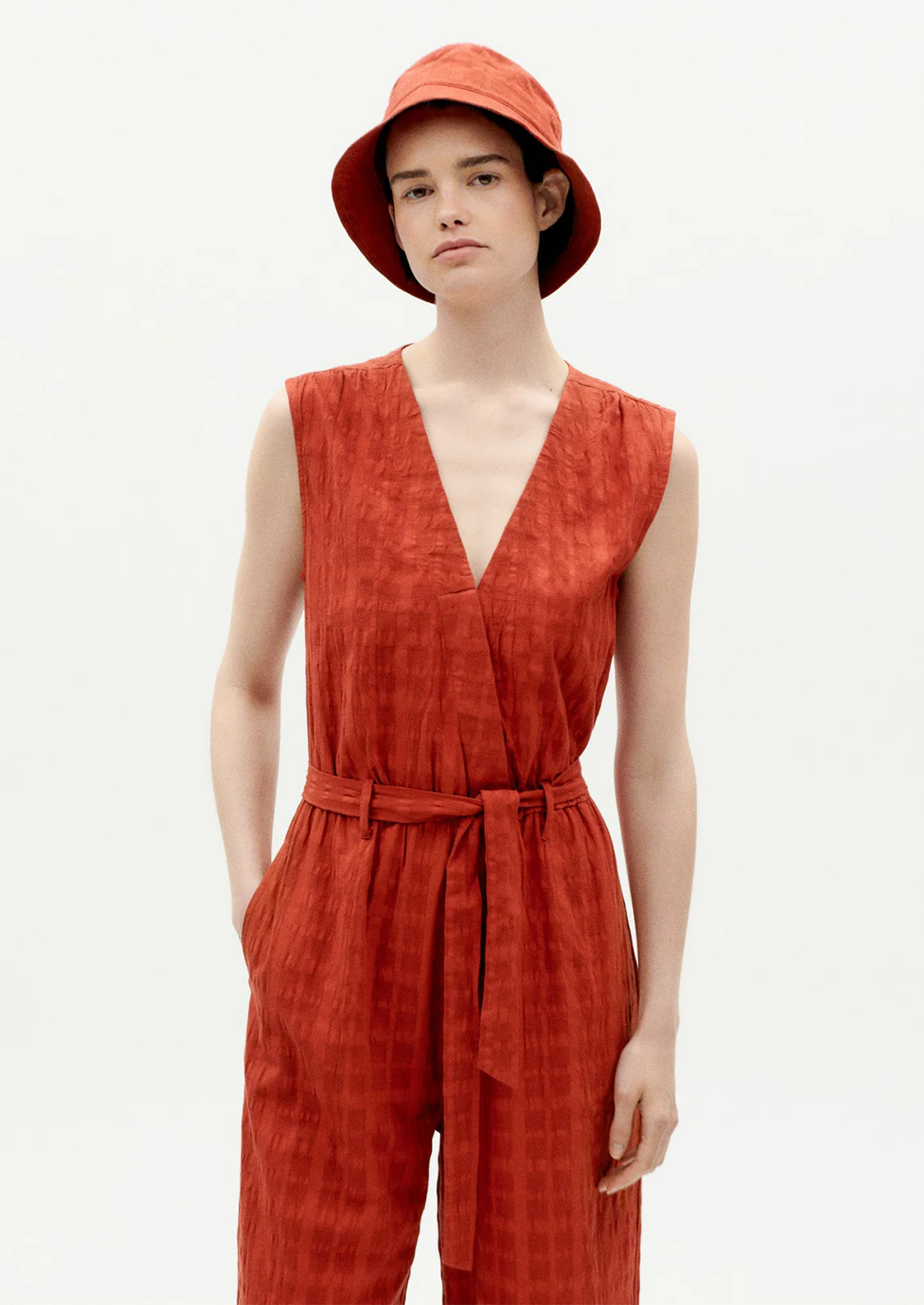 Winona Jumpsuit in Red Cuadrito - Image 3