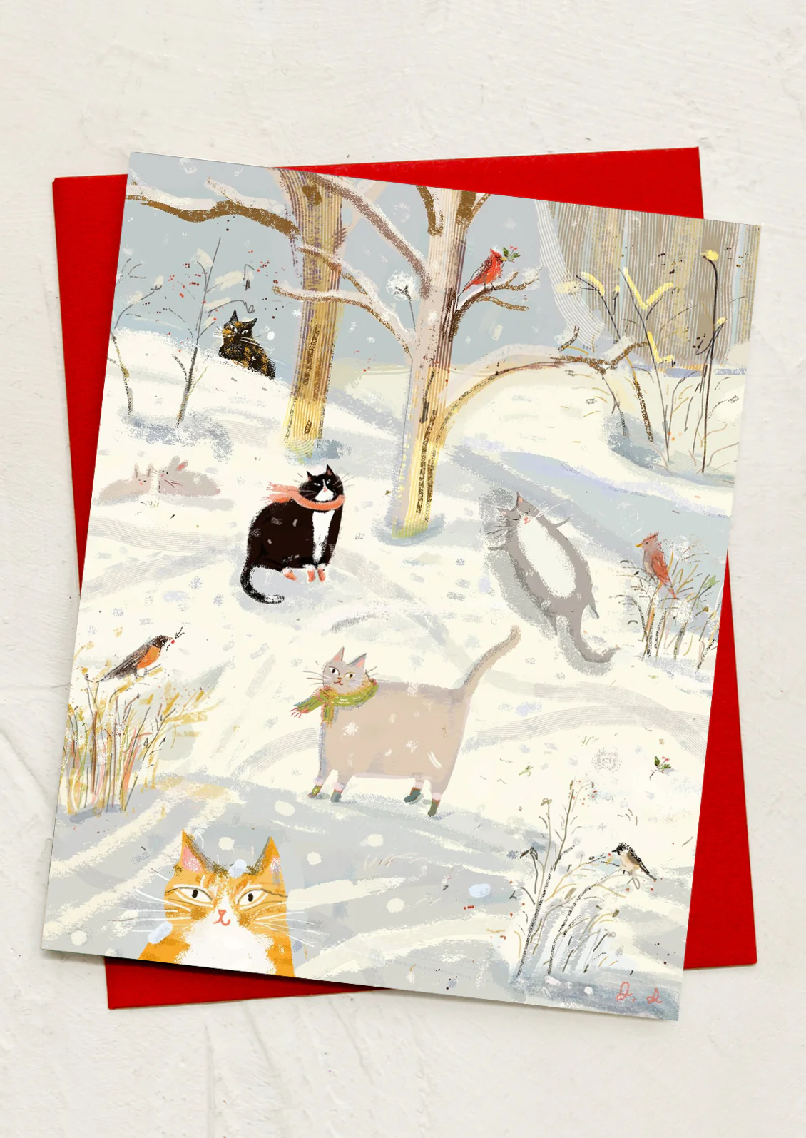 Winter Kitties Greeting Card