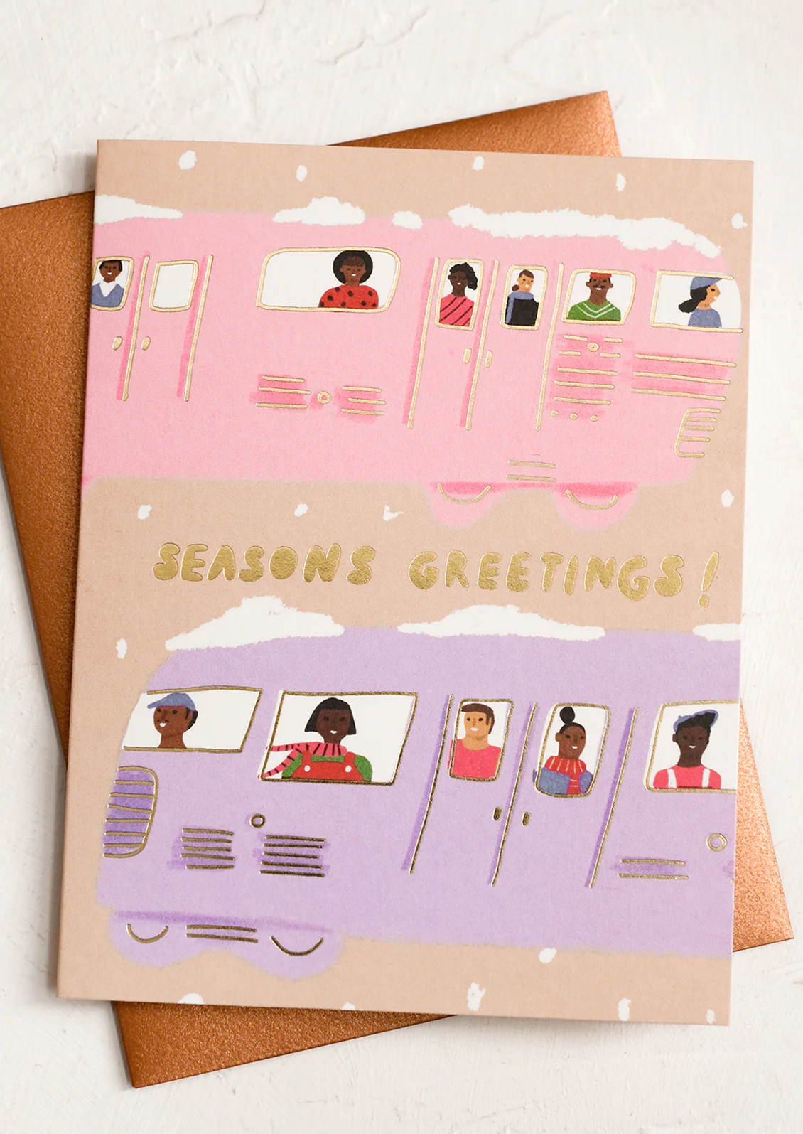 Winter Train Season's Greetings Card